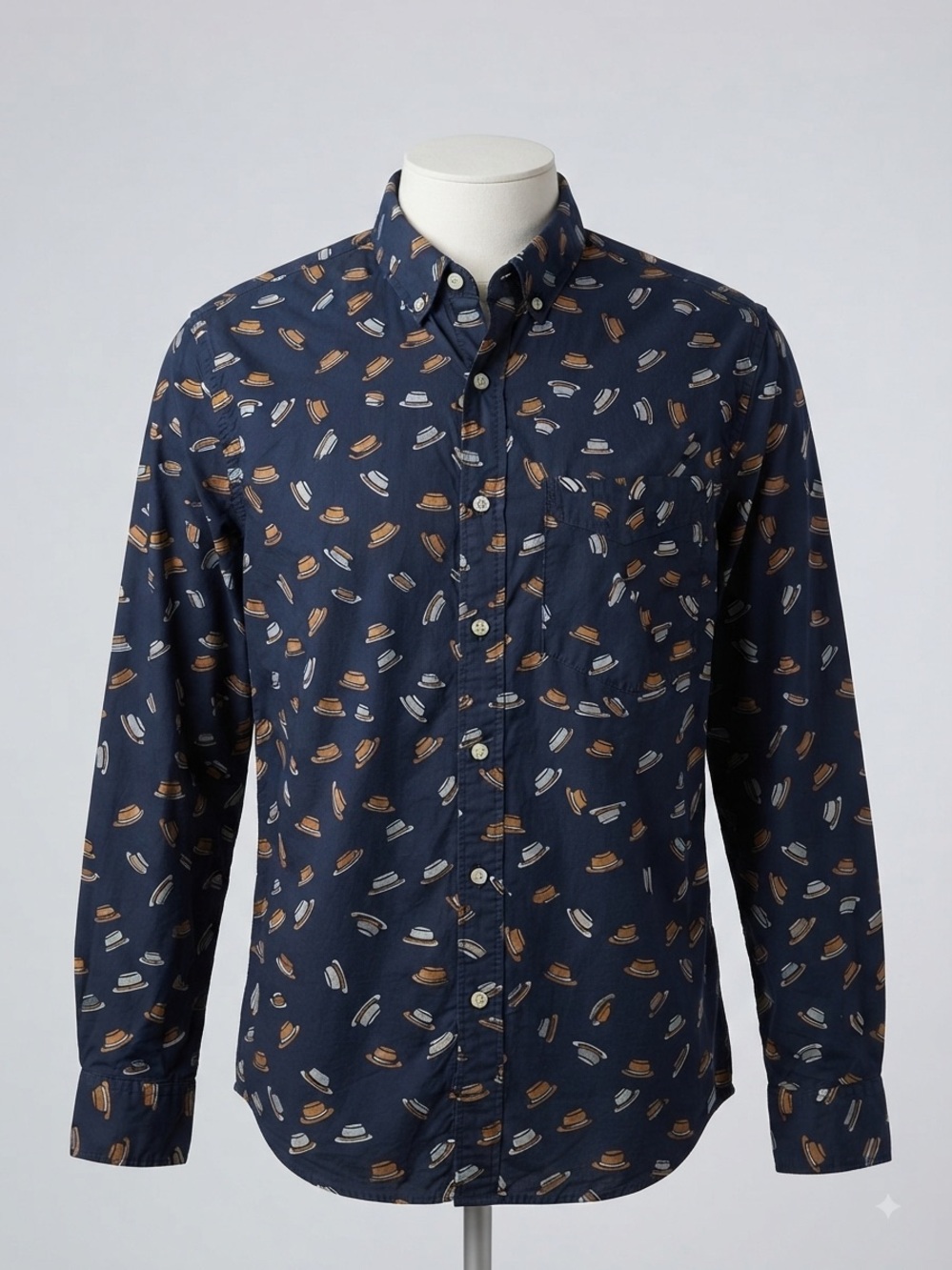 Triple Five NYC Navy Fedora Button-Down Shirt XL